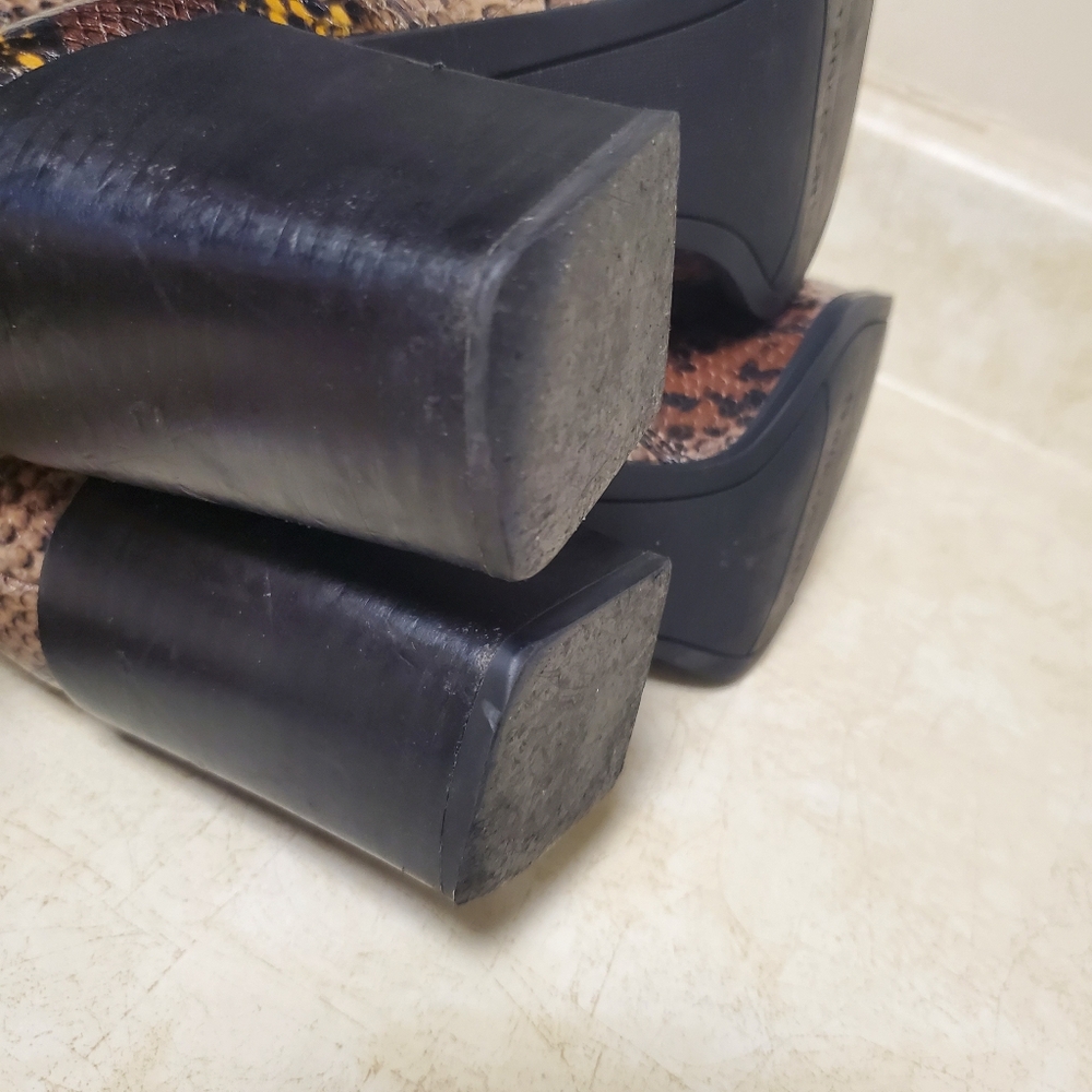 Franco Sarto Leather Boot Snake Print Square Toe - Picture 8 of 13